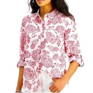 Tommy Hilfiger Floral Button Front Shirt